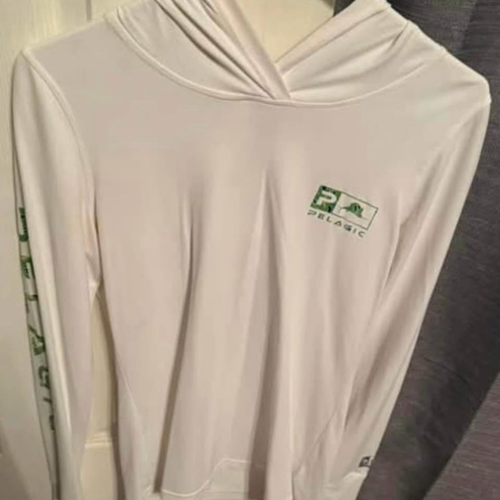 Pelagic White Long Sleeve with Green Accents